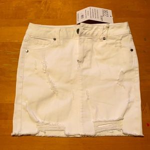 White jean skirt
